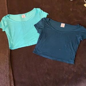 Bundle of 2 blue crop top tshirts